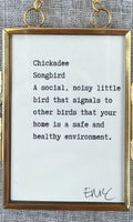 Gold Framed Miniature Chickadee