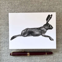 6 Racing Rabbit Note Cards